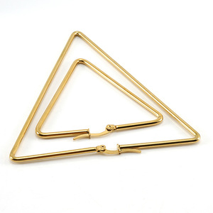 ZOGXIN Geometric Triangle Hoop Earrings Gold 45x45mm 60x65mm Party Jewelry - Product Image 3