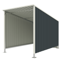 ELS0508-H180 Abri de rangement en acier thermolaqué pour VTT, abri de voiture, auvent, boîte de rangement pour vélos, pour jardin extérieur, facilement assemblable, pour animaux