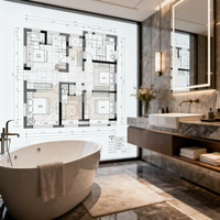 Servicio de Diseño de Villas Prefabricadas Modernas Personalizadas, Plan de Casa de Lujo de 5 Dormitorios y 3 Pisos con Sala de Cine
