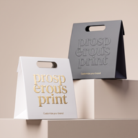 Sacs en papier à motifs imprimés personnalisés, écologiques, pliables, réutilisables, en papier kraft blanc, avec poignées