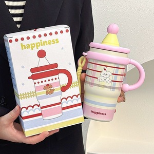 Logotipo personalizado 600ml lindas <span class=keywords><strong>tazas</strong></span> de acero inoxidable caliente y frío Thermoses 20oz vaso para niños con mango - Product Image 1