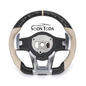 Volant modifié en cuir beige avec ligne blanche perforée SOON TODA pour <span class=keywords><strong>Mercedes</strong></span> Benz a GLA B GLB C <span class=keywords><strong>GLC</strong></span> E GLE CLS ZC-809-P70-F - Product Image 2