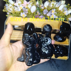Cabezas de Dragón de Obsidiana Negra Talladas, Cristales Naturales de Alta Calidad, Artesanías de Calaveras Curativas, Regalos para el Hogar, Precio al por Mayor - Product Image 5