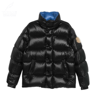 Veste d'hiver décontractée pour homme YuFan, en cuir verni tendance, avec fermeture éclair, col montant double face, rembourrée en duvet