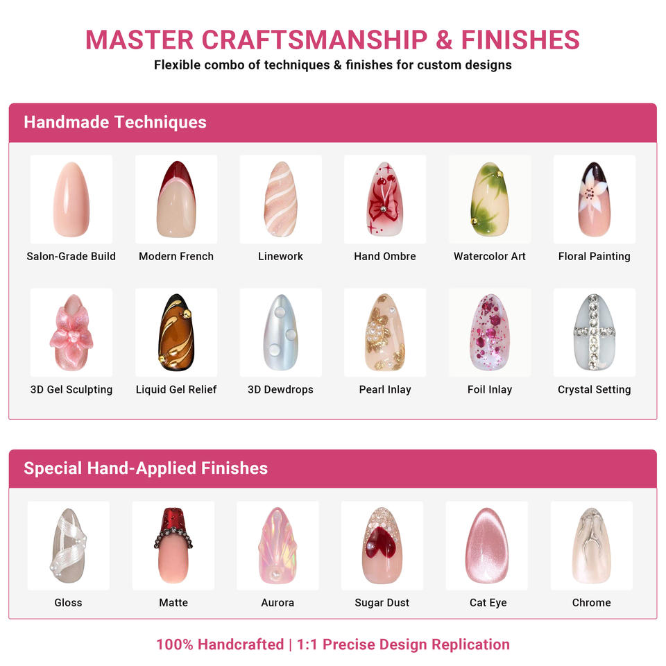 Handmade Press on Nails Wholesale Fake Nails Medium Almond 3D Cat Eye ...