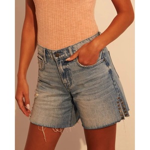 กางเกงขาสั้นผ้ายีนส์เอวสูงย้อนยุคสำหรับผู้หญิงดีไซน์เพรียวบางกางเกงลำลองทรงหลวมใส่ได้ทุกโอกาส2024 - Product Image 6