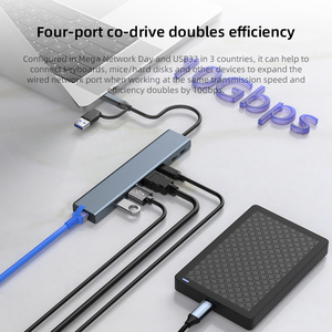 Phổ biến nhất 7 trong 2 10Gbps 3.2 USB C đa dock hỗ trợ chia sẻ của cũ và mới máy tính USB HUB Loại 3.2 cổng kép Hub Splitter - Product Image 3
