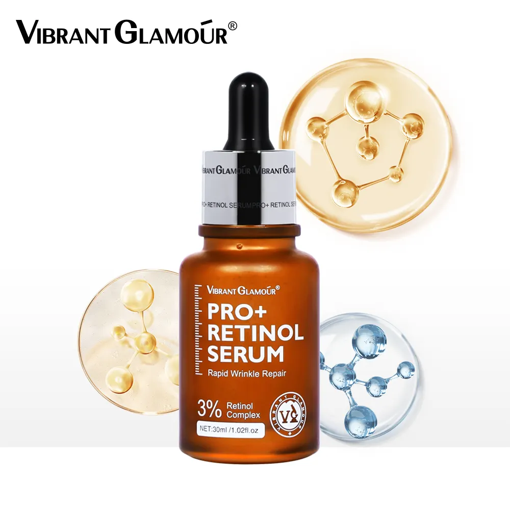 VIBRANT GLAMOUR Upgrade 3% Retinol+3X Peptide+5X Ceramide Repair Skin Firming Collagen Anti-aging PRO+ Retinol Face Serum