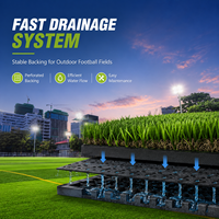 Gazon artificiel de football résistant aux UV, 50 mm, haute densité, en PE synthétique, pour projets de terrains de football en plein air