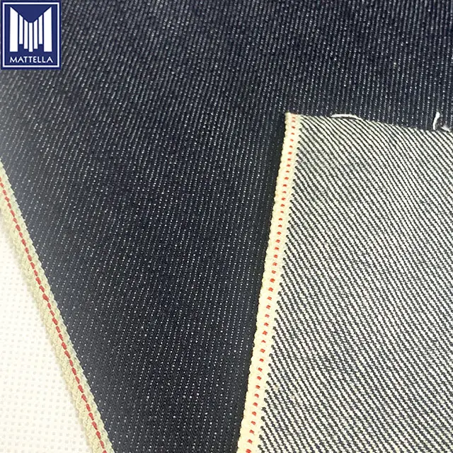 Stocklot Harga Rendah 12Oz Kain Jeans Gulung 100% Pokok Organik Katun Indigo Jepang Selvedge Grosir Kain Denim
