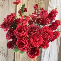 Bunga Mawar Sutra Merah Buatan Tangan Berkualitas Tinggi, Laris Manis dari Pabrik, Hiasan Bunga Artifisial untuk Pernikahan, Rumah, Pesta, dan Hari Valentine