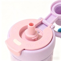 Gobelet isotherme personnalisé 450 ml en acier inoxydable 316 avec paille, isolation thermique 6-12h, portable, cadeau étudiant avec breloque fleur