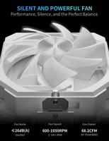 Refroidisseur de processeur silencieux upHere 120 mm, ventilateur de refroidissement par air, radiateur pour Intel LGA1851 1700 LGA1200 AMD AM5 AM4