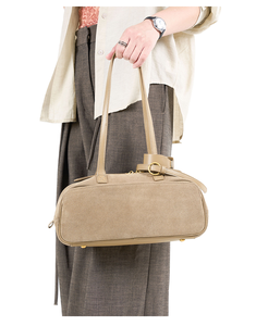 Wholesale Royaa Luxury Suede Leather Women's Vintage Shoulder Underarm Bags Two Straps Tassel Frosted Polyester Lining Zipper - Product Image 2