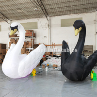 Modèle animal gonflable d'événement portatif de partie allumant le cygne gonflable d'oie de cygne pour la décoration