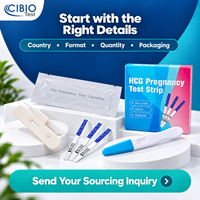 Kit de bandelettes de test de grossesse urinaire HCG pour la détection précoce, auto-test à domicile pour femmes, en une seule étape