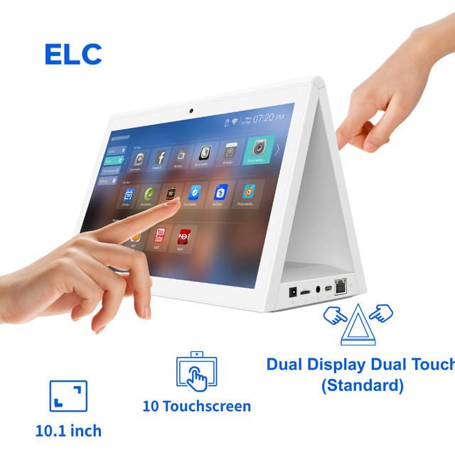 10 Inch Dual Display Android AI Interactive Digital Signage RK3568 Quad Core Touch Screen NFC Camera Smart POS Commercial Tablet