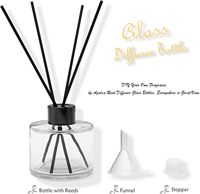 Bouteilles et pots diffuseurs de parfum en verre ronds de 50 ml, 100 ml, 150 ml, 200 ml pour la décoration d'huiles parfumées à domicile