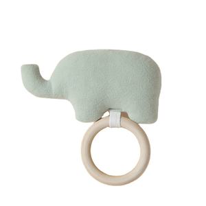 <span class=keywords><strong>Mordedor</strong></span> de madera orgánico para bebé de madera hipoalergénico de color neutro con tela de muselina - Product Image 1