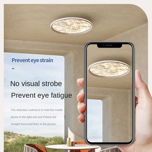 Plafonnier LED rond en aluminium monté en surface pour décoration de lumière intérieure de salon de chambre à coucher d'hôtel contemporaine - Product Image 2