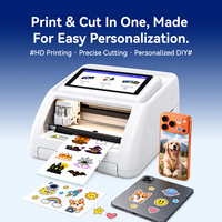 Mesin Pencetak dan Pemotong Stiker Ponsel Purcell Smart 2 in 1, Printer Foto Mini untuk Skin Ponsel, Pemotong untuk Toko Ponsel dan Tablet