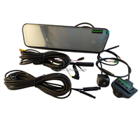 Cámara de Retrovisor con Pantalla de 9.66 Pulgadas, Doble Cámara Frontal y Trasera 1080P, Entrada de Video Bidireccional, Pantalla para Retrovisor de Auto