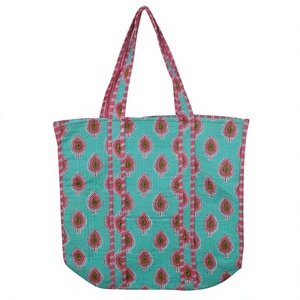 Bolso Tote de Hombro Grande Acolchado de Algodón para Mujer, Ecológico, de Alta Calidad, para Compras, Hecho a Mano, Estilo Bohemio, con Dos Correas - Product Image 1