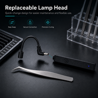 Mini pince à épiler UV sans fil rechargeable, lampe de polymérisation UV pour extensions de cils avec tête de lampe interchangeable et pédale.