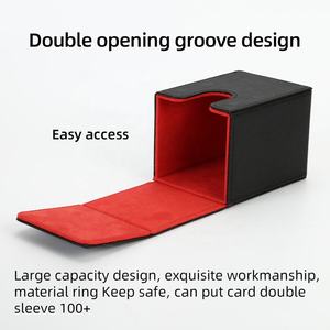    Boîte de rangement portable en cuir PU pour cartes de jeu de société, 100 aimants, pour cartes TCG YuGiOh - Product Image 4