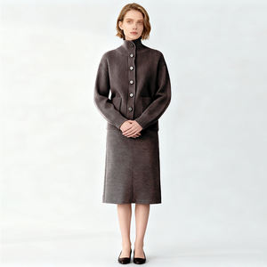 Suéter de Punto Personalizado con Diseño de Pelo de Yak para <span class=keywords><strong>Mujer</strong></span>, <span class=keywords><strong>Jersey</strong></span>, Prenda de Punto, <span class=keywords><strong>Cuello</strong></span> <span class=keywords><strong>Alto</strong></span>, Cárdigan Jacquard - Product Image 5