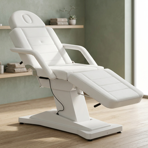 Table de massage électrique blanche, chaise de traitement rembourrée, chaise de salon de beauté, chaise de spa, chaise de soin du visage - Product Image 6