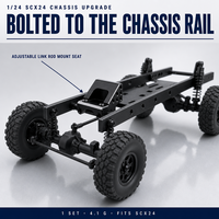 Dudukan Batang yang Dapat Disesuaikan, CNC Aluminium Alloy Hitam, Cocok untuk Mobil Model RC Crawler 1/24, Aksesoris Suku Cadang Upgrade