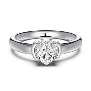 Dylam Simplicity Design <b>Dainty</b> Jewelry Manufacturer Sterling Silver Wedding Band Heart Shape 5A Zirconia Promise Engagement <b>Ring</b> - Product Image 1
