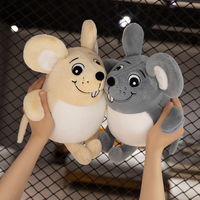 Jouet en peluche souris grise mignonne, personnage de dessin animé amusant, jouet en peluche souris en gros