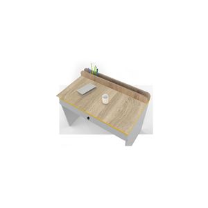 Bureau debout ergonomique moderne convertible et réglable, surface en Suntalam gris bois, hauteur 88 cm, bureau EDI pour usage professionnel - Product Image 1