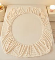 Drap-housse et taie d'oreiller de luxe à motif de coquille de tortue en polyester polaire de flanelle de couleur unie avec literie