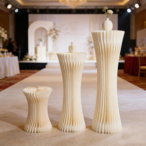 Espositore Professionale Pieghevole a Colonna Romana Classica Europea per Tavolo Dessert Matrimonio, Decorazione Casa, Vetrina e Merchandising - Product Image 6