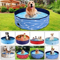 Piscine ronde pliable en plastique pour animaux de compagnie et baignoire pour chien, bassin portable pour le bain et le nettoyage, en stock