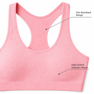 Women Premium Solid Soft <b>Pink</b> Seamless Yoga Set Racerback Sports Bra High Waist Sculpting Leggings Professional Fitness Front - Product Image 5