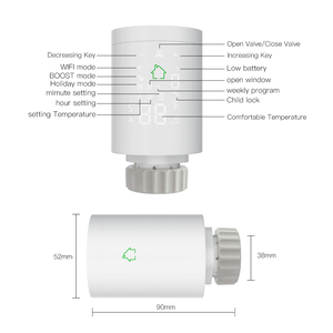 Thermostat de <span class=keywords><strong>radiateur</strong></span> Hysen Tuya ZigBee WiFi Tuya, <span class=keywords><strong>Compatible</strong></span> avec Alexa et <span class=keywords><strong>Google</strong></span> <span class=keywords><strong>Home</strong></span> - Product Image 2