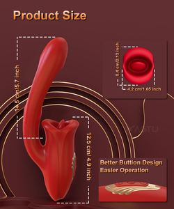 드롭쉬핑 3-in-1 리얼리스틱 여성 G-스팟 딜도 바이브레이터 혀로 핥기 및 클리토리스 자극 USB 전원 공급 - Product Image 4