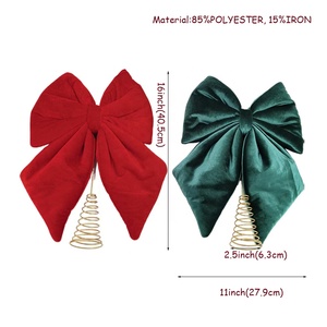 زينة شجرة عيد الميلاد على شكل نجمة مخملية أنيقة باللون الأحمر النبيذي، ديكور لعيد الميلاد للهدايا بالجملة - Product Image 6