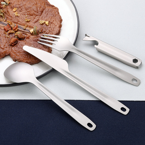 In titanio cucchiaio coltello forchetta <span class=keywords><strong>4</strong></span> pezzi posate all'aperto campeggio Picnic posate 3 pezzi <span class=keywords><strong>Set</strong></span> posate da campeggio accessori da campeggio - Product Image 5