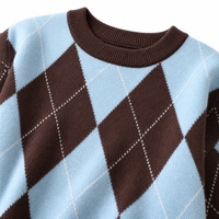 Pull personnalisé pour femme, tricot côtelé, manches longues, col rond, style preppy, confortable, automne-hiver, Noël, acrylique, Ropa De Mujer