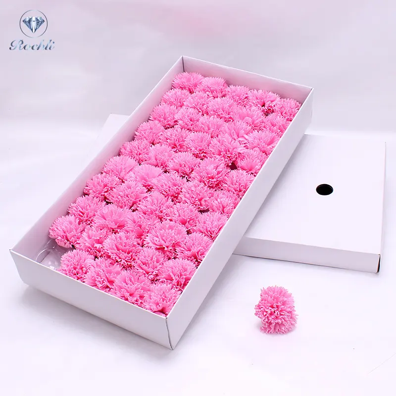 Base de jabón para el Día de San Valentín, rosas de simulación de cabeza de flor rosa, venta al por mayor de fábrica, 3 capas de jabón