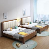 Tempat Tidur Tunggal Kayu Solid Desain Modern Warna Oak 1.2m Laci Penyimpanan 1.5m Tinggi Kotak Penyimpanan Tekanan Udara Tempat Tidur Empuk Kamar Tidur