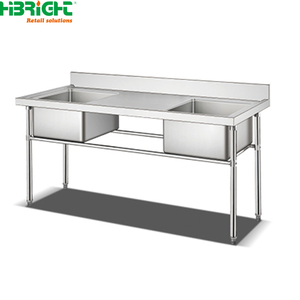 Commercial <b>Kitchen</b> <b>Equipment</b> Stainless Steel Generous Chinese Double Sinks Scrubblng Tank - Product Image 6