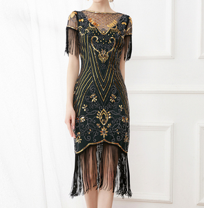 Robes à clapet XXXL des années <span class=keywords><strong>1920</strong></span> Gatsby - Roaring des années 20 Robe perlée à paillettes Robe à franges Vestidos De Mujer Vêtements pour femmes - Product Image 3