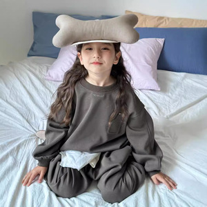 2025 primavera nuova felpa Casual a due pezzi con ricamo a lettere stile coreano abbigliamento alla moda per bambini - Product Image 4