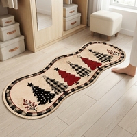 Tapis de Noël à carreaux Buffalo pour la cuisine, décoration champêtre de Noël